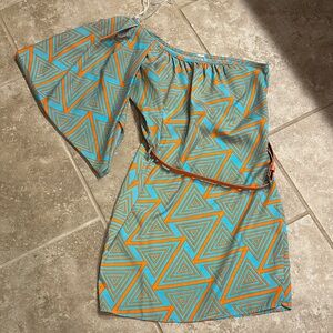 One-Shoulder Geometric Dress